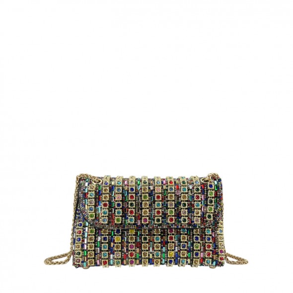 Bolso De Fiesta Brillo Cadena Con Solapa